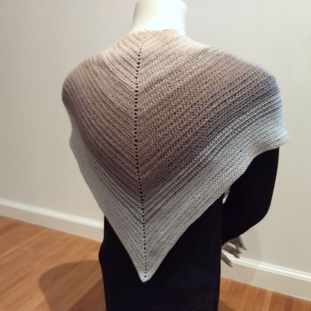 Artyarns Crochet Triangle Scarf, shown in Blues