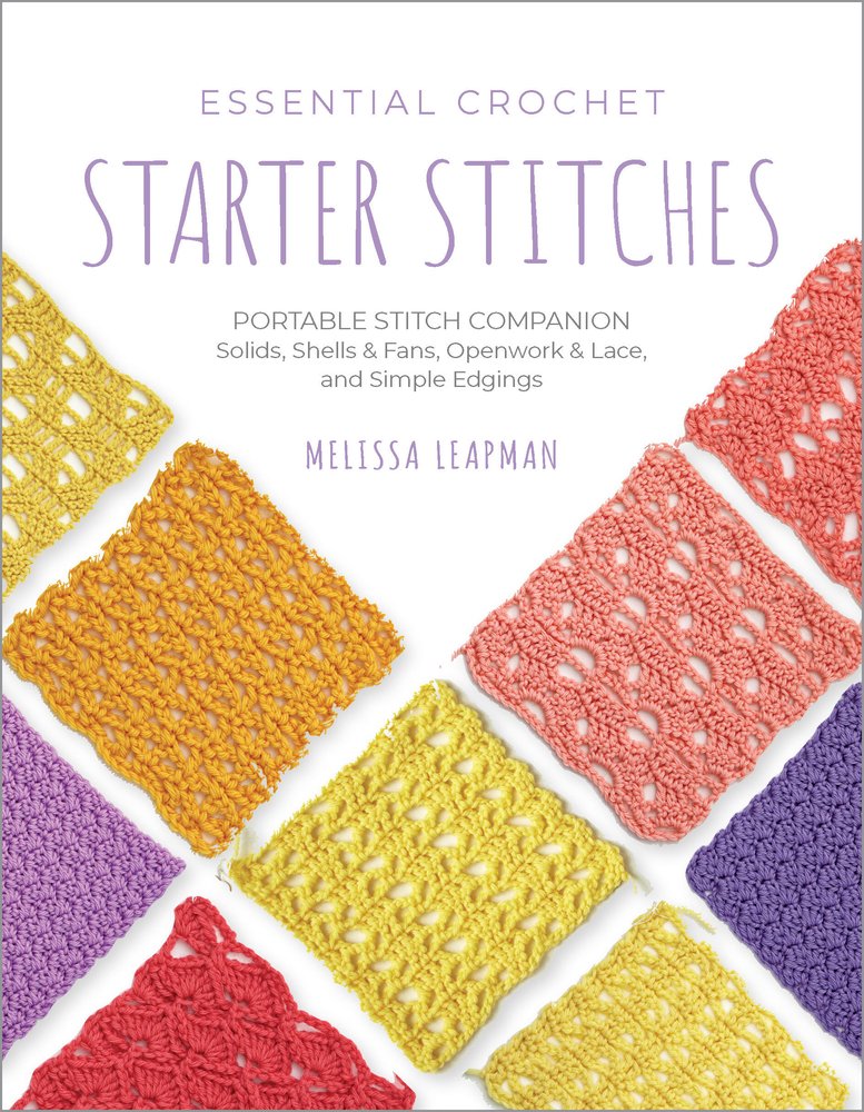 book cover for essential crochet starter stitches